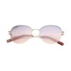 Smoke Gradient Round Rimmed Sunglasses M255BU2V - Image 7