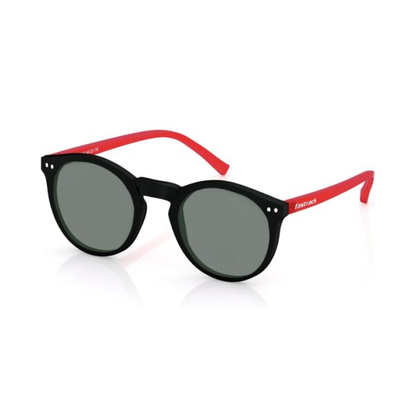 Black Round Unisex Sunglasses P383BK13 - Image 3