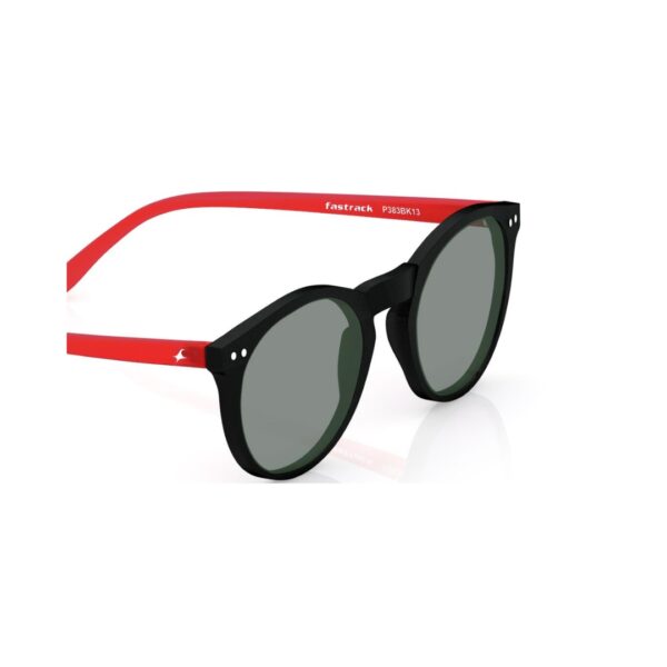 Black Round Unisex Sunglasses P383BK13 - Image 5