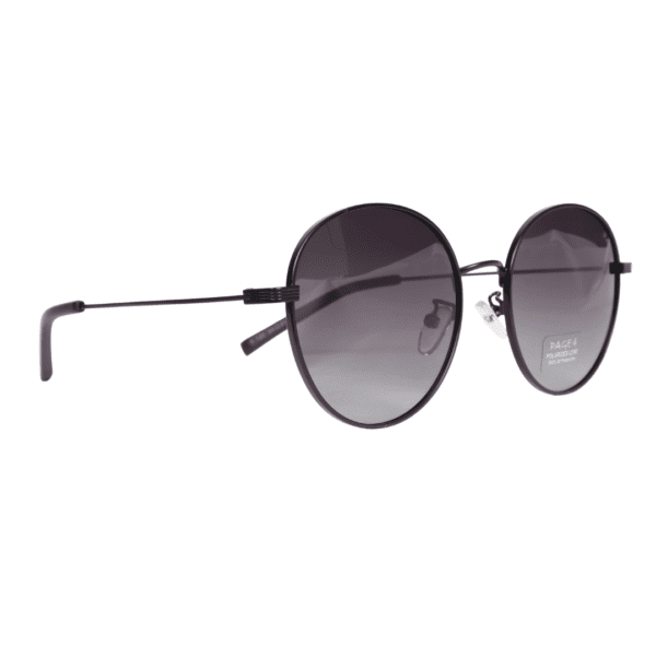 Matte Black Round Polarized Sunglasses PA120 C1 Page 4