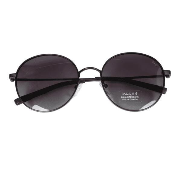 Matte Black Round Polarized Sunglasses PA120 C1 Page 4